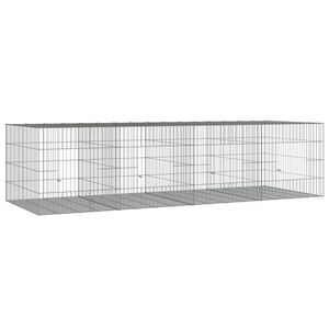 vidaXL Cage &agrave; lapin 4 panneaux 217x79x54 cm Fer galvanis&eacute;