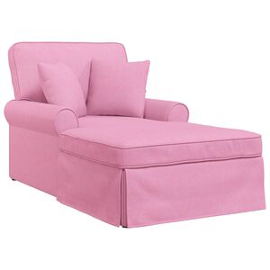 vidaXL Chaise lounge avec jupe 3 pc Rose tissu 91 x 157 x 91 cm