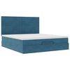 VidaXL Cadre de lit ottoman avec matelas bleu foncé 180x200 cm velours