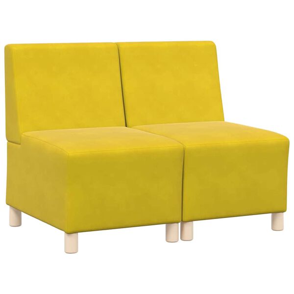 vidaXL Unit&eacute; de Sofa Modulaire Sans Accoudoirs 2 pcs Jaune