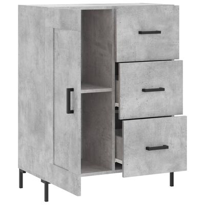 vidaXL Buffet gris béton 69,5x34x90 cm bois d'ingénierie