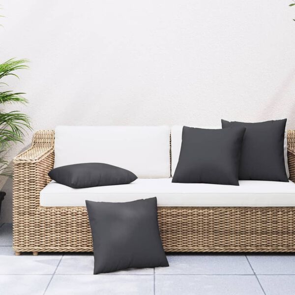 vidaXL Coussins d&eacute;coratifs lot de 4 noir 60x60 cm tissu