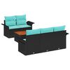 vidaXL Ensemble de canap&eacute; de jardin avec coussin 6 pcs Noir polyrotin