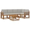 vidaXL Ensemble de canap&eacute;s d'ext&eacute;rieur 6 pc Gris Naturel et Clair