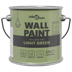 vidaXL Peinture murale Vert 2,5 L Impression murale