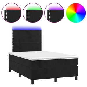 vidaXL Sommier &agrave; lattes de lit matelas et LED Noir 120x200 cm Velours