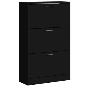 vidaXL Armoire &agrave; chaussures Noir 63x24x103 cm Bois d'ing&eacute;nierie