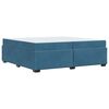 vidaXL Cadre de lit avec matelas Bleu fonc&eacute; 200 x 200 cm tissu