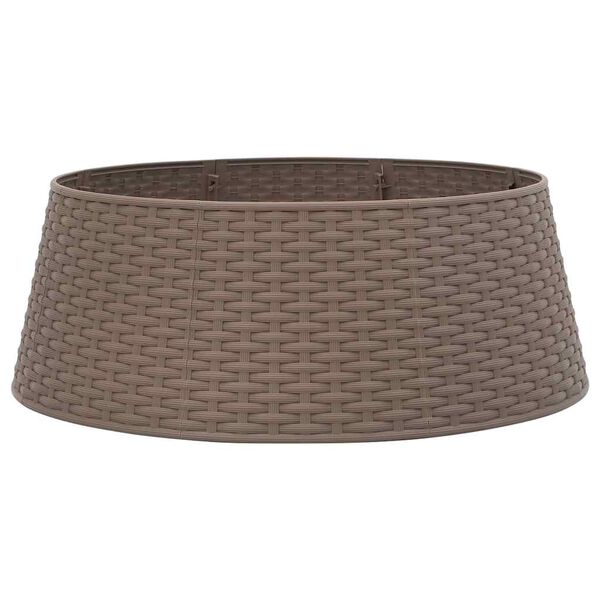 vidaXL Jupe de sapin de Noël marron Ø65x23 cm plastique