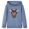 Sweatshirt &agrave; capuche pour enfants bleu m&eacute;lange 128