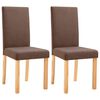 vidaXL Chaises à manger lot de 2 marron tissu