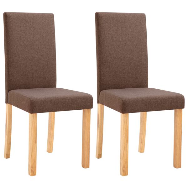 vidaXL Chaises à manger lot de 2 marron tissu