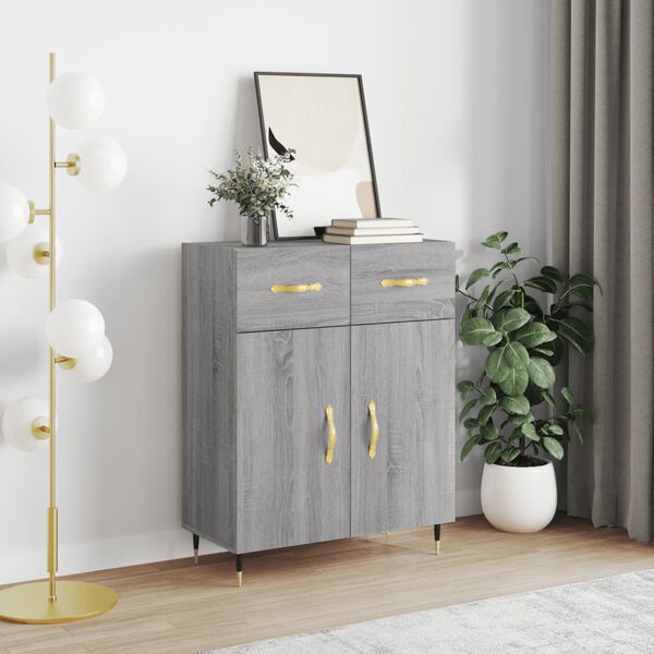 vidaXL Buffet sonoma gris 69,5x34x90 cm bois d'ing&eacute;nierie