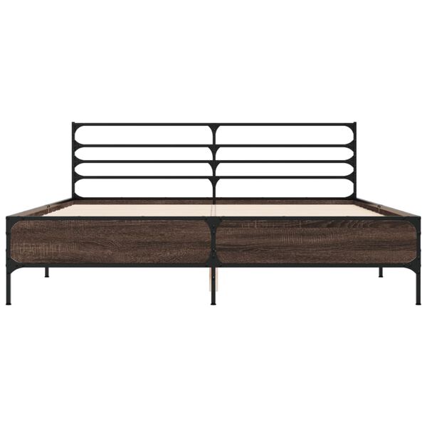 vidaXL Cadre de lit sans matelas ch&ecirc;ne fum&eacute; 160x200 cm
