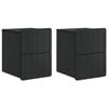vidaXL Cabinet de chevet mural 2 pcs Noir 33 x 34,5 x 43 cm