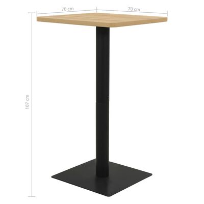 vidaXL Table de bistro Couleur chêne 70x70x107 cm