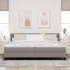 vidaXL Lit &agrave; ressorts avec matelas Taupe 200 x 200 cm Polyester
