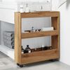 vidaXL Chariot de rangement &eacute;troit 3 niveaux ch&ecirc;ne artisanal