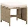 vidaXL Tabourets de jardin lot de 2 avec coussins R&eacute;sine tress&eacute;e Beige