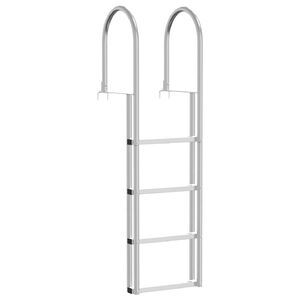vidaXL &Eacute;chelle de dock &agrave; 4 &eacute;tapes Argent 45 &times;11,5 &times;162 cm Aluminium