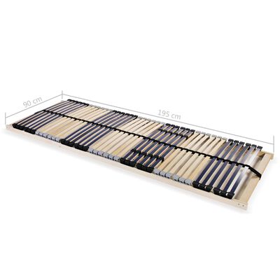 vidaXL Sommier à lattes sans matelas avec 42 lattes 7 zones 90x200 cm