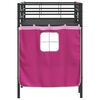 vidaXL Cadre de Lit Mezzanine pour Enfants avec Rideaux Noir et rose