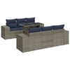 vidaXL Salon de jardin avec coussins 7 pcs gris r&eacute;sine tress&eacute;e acacia