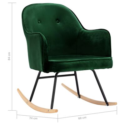 vidaXL Chaise à bascule Vert foncé Velours