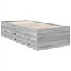 vidaXL Lit d'appoint Gris Sonoma et noir 90 x 200 cm Bois d'ing&eacute;nierie