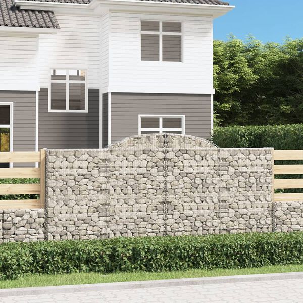 vidaXL Paniers &agrave; gabions arqu&eacute;s 15 pcs 300x50x140/160 cm fer galvanis&eacute;