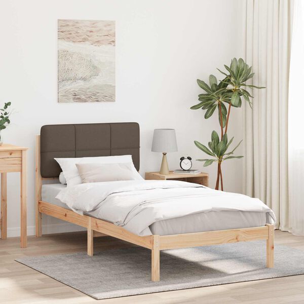 vidaXL Cadre de lit avec t&ecirc;te de lit rembourr&eacute;e Taupe 80 x 200 cm