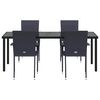 vidaXL Ensemble de salle &agrave; manger pour jardin 5 pcs Noir