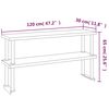 vidaXL Table de travail de cuisine avec &eacute;tag&egrave;re 120x60x145 cm Inox