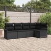 vidaXL Ensemble de canap&eacute; de jardin avec stockage 5 pcs Noir polyrotin