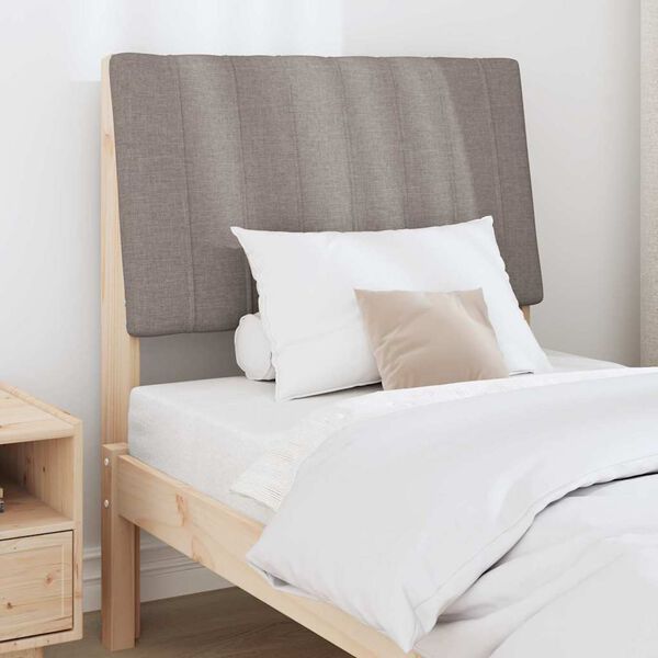 vidaXL T&ecirc;te de lit capitonn&eacute;e Taupe 75 cm Pin massif
