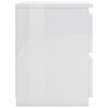 vidaXL Table de chevet Blanc brillant 30x30x40 cm Bois d&rsquo;ing&eacute;nierie