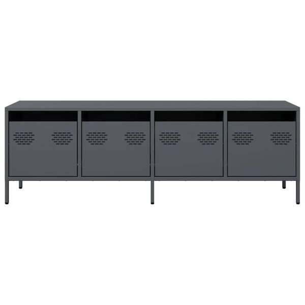 vidaXL Meuble TV anthracite 135x39x43,5 cm acier lamin&eacute; &agrave; froid