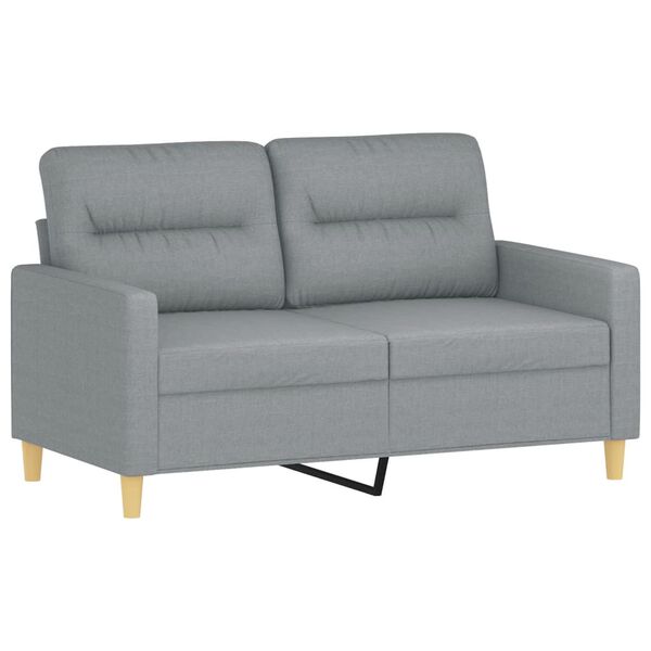 vidaXL Ensemble de canap&eacute;s 3 pcs avec coussins Gris clair Tissu