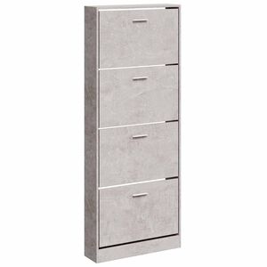 vidaXL Armoire &agrave; chaussures Gris b&eacute;ton 59x17x150 cm Bois d'ing&eacute;nierie