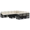 vidaXL Ensemble de canap&eacute; de jardin 12 pc Noir et blanc cr&egrave;me