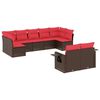 vidaXL Ensemble de canap&eacute; de jardin 9 pcs avec coussins marron r&eacute;sine tress&eacute;e