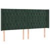 vidaXL T&ecirc;te de lit &agrave; LED Vert fonc&eacute; 183x16x118/128 cm Velours