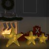 vidaXL &Eacute;toile de d&eacute;coration de No&euml;l 3pcs dor&eacute; LED Ext&eacute;rieur Int&eacute;rieur