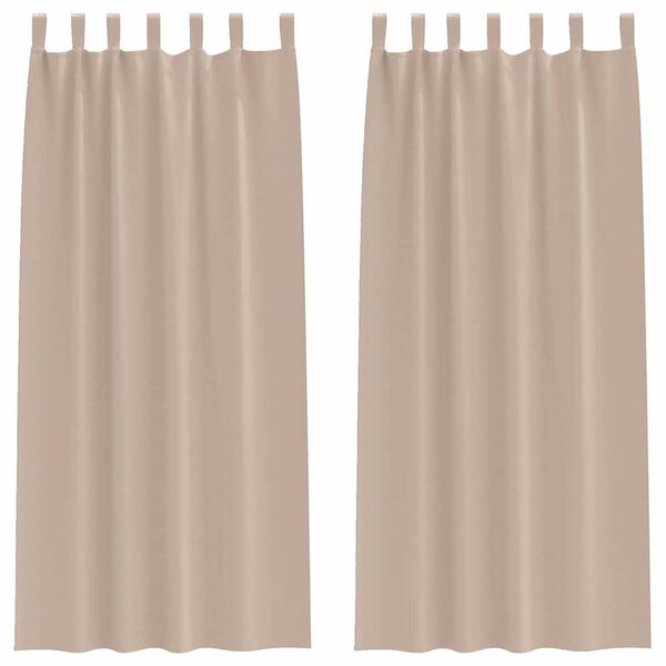 vidaXL Rideaux occultants avec anneaux 2 pcs Taupe 225 x 140 cm