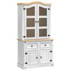 vidaXL Buffet avec tiroir Corona Blanc 100 x 48,5 x 179 cm Pin massif