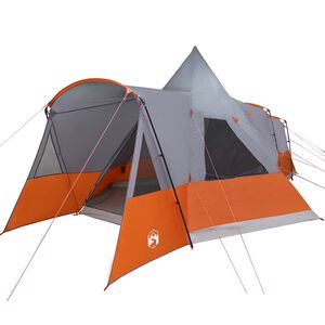 vidaXL Tente Teepee 8 Personnes Gris et orange 720 x 465 x 295 cm