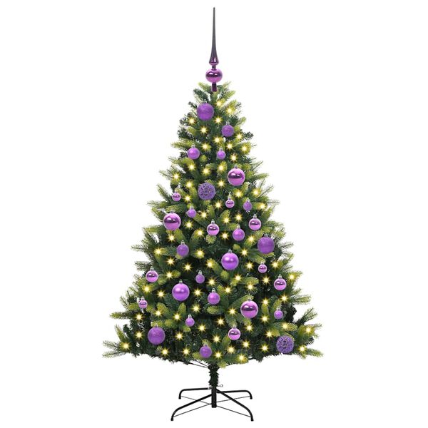vidaXL Arbre de No&euml;l artificiel &agrave; charni&egrave;res 150 LED Vert 120 cm