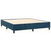 vidaXL Sommier &agrave; lattes de lit et matelas Bleu fonc&eacute; 180x200cm Velours