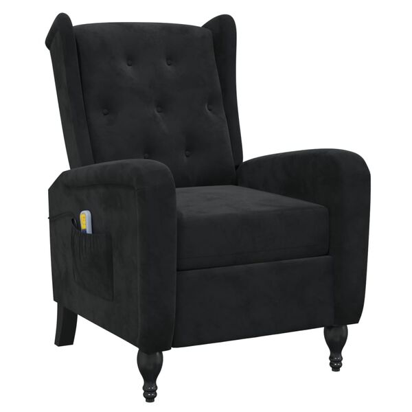vidaXL Fauteuil de massage inclinable noir velours