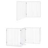 vidaXL Barri&egrave;re pour chien porte pliable 8panneaux blanc bois peuplier